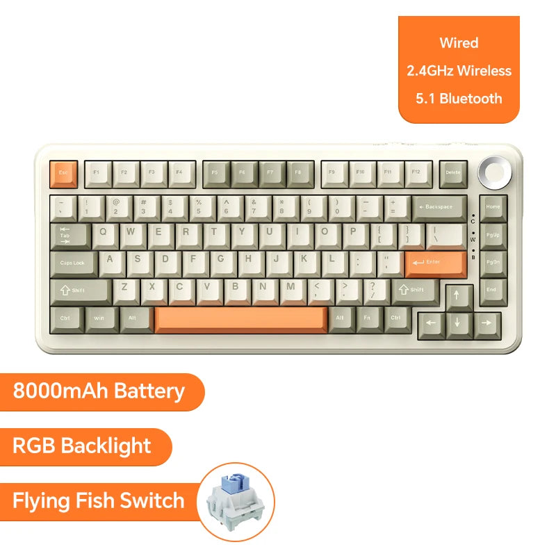 Ajazz AK820/AK820Pro Teclado mecánico SOLO CON CABLE y CON CABLE E inalámbrico (Revisar bien cual pides)