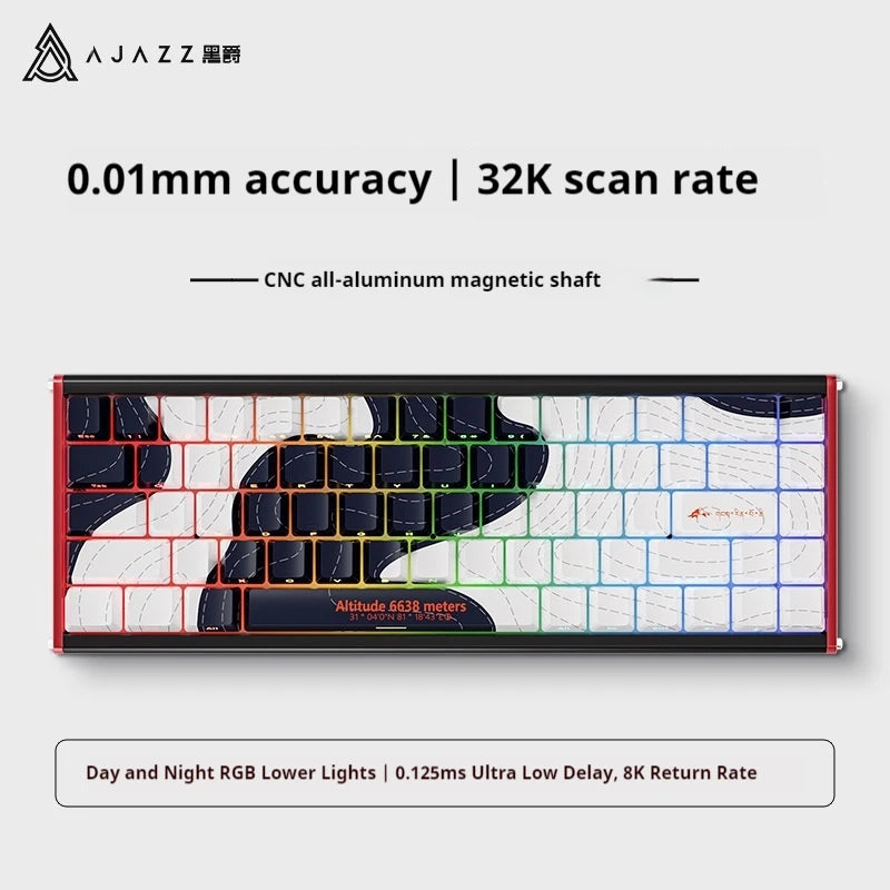 Ajazz Alux68 Teclado mecánico con cable interruptor magnético aluminio