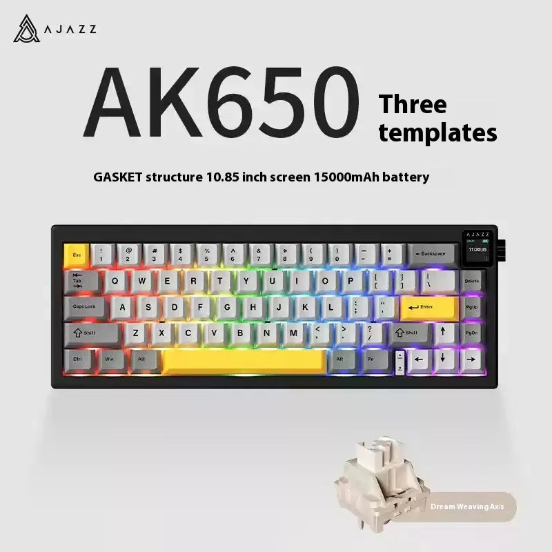 Ajazz Ak650 Teclado mecánico inalámbrico Bluetooth
