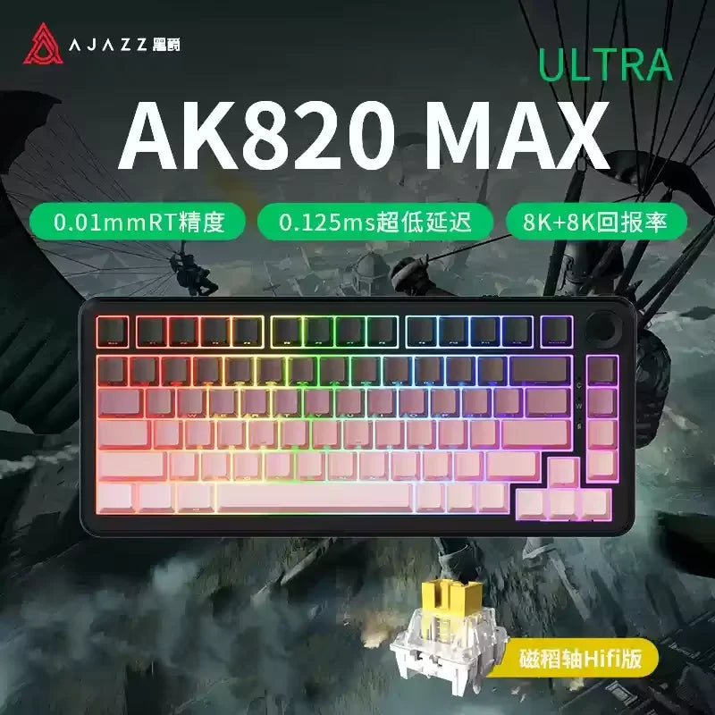 Ajazz AK820MAX Teclado mecánico interruptor magnético 8K RGB con cable/Bluetooth