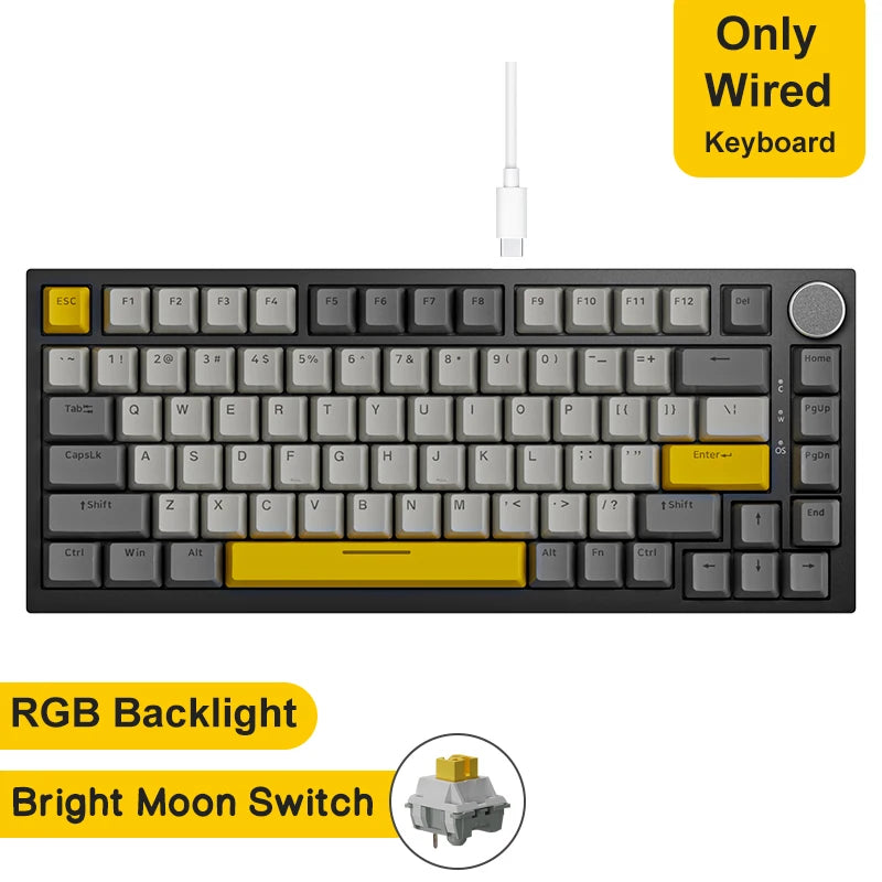 Ajazz AK820/AK820Pro Teclado mecánico SOLO CON CABLE y CON CABLE E inalámbrico (Revisar bien cual pides)