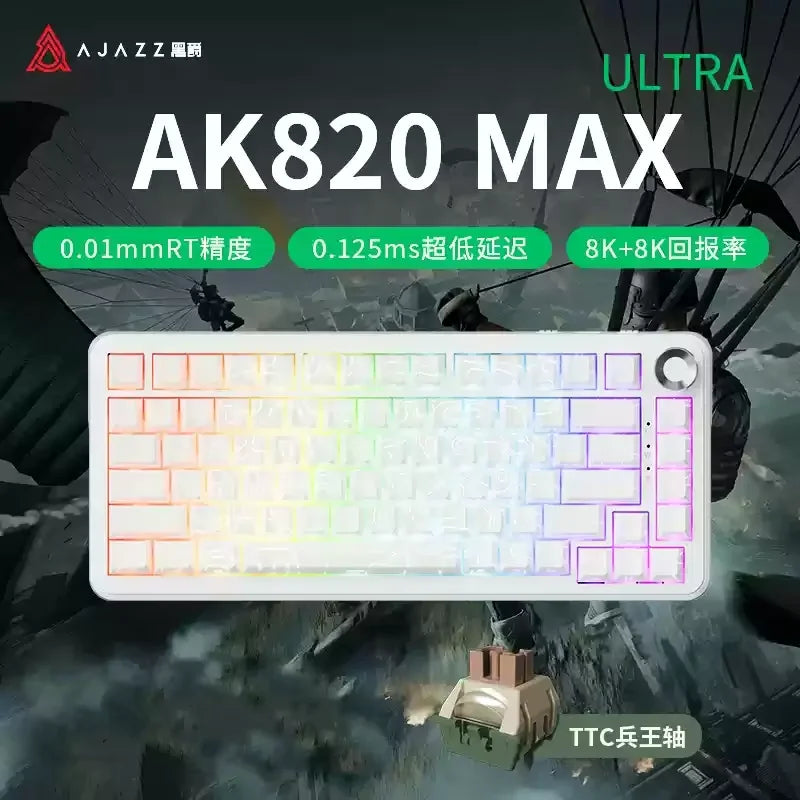 Ajazz AK820MAX Teclado mecánico interruptor magnético 8K RGB con cable/Bluetooth