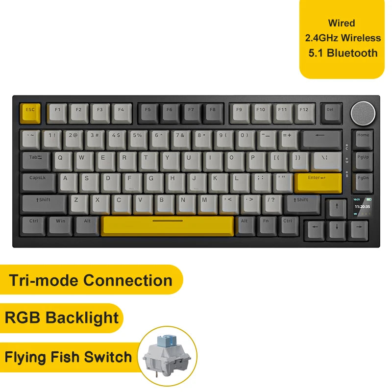 Ajazz AK820/AK820Pro Teclado mecánico SOLO CON CABLE y CON CABLE E inalámbrico (Revisar bien cual pides)