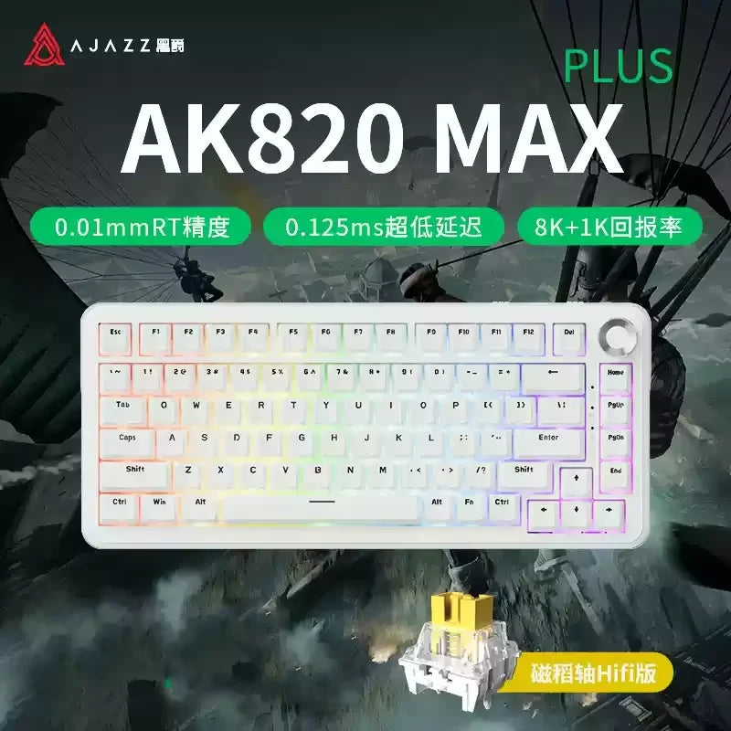 Ajazz AK820MAX Teclado mecánico interruptor magnético 8K RGB con cable/Bluetooth