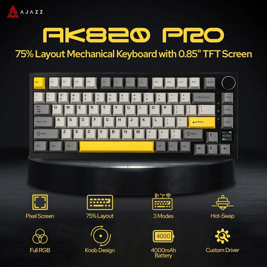 Ajazz AK820/AK820Pro Teclado mecánico SOLO CON CABLE y CON CABLE E  inalámbrico (Revisar bien cual pides)