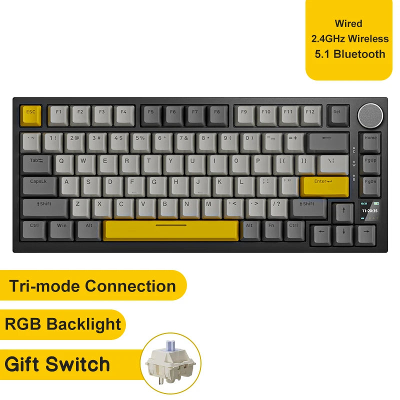Ajazz AK820/AK820Pro Teclado mecánico SOLO CON CABLE y CON CABLE E  inalámbrico (Revisar bien cual pides)