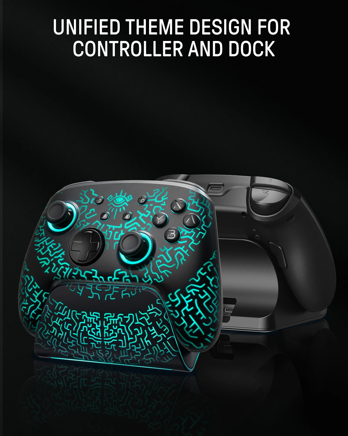 FUNLAB Wireless Pro Controller con Dock de carga de Legend Of Zelda Tears Of The Kingdom
