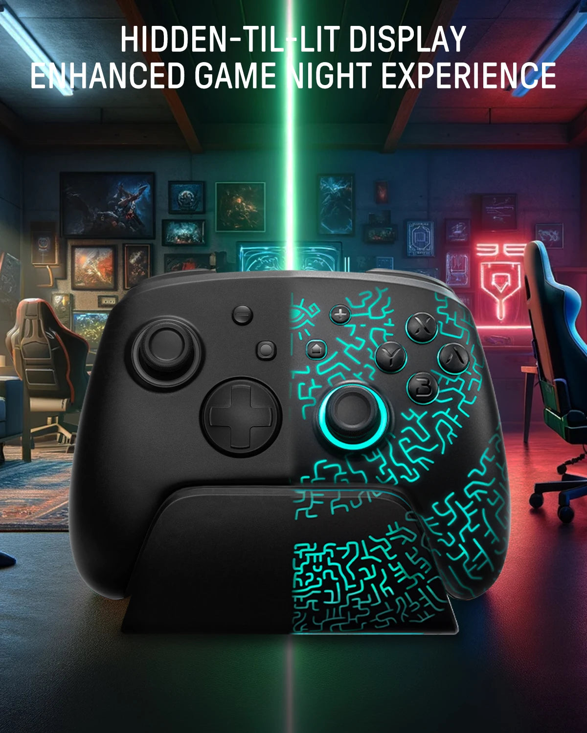 FUNLAB Wireless Pro Controller con Dock de carga de Legend Of Zelda Tears Of The Kingdom