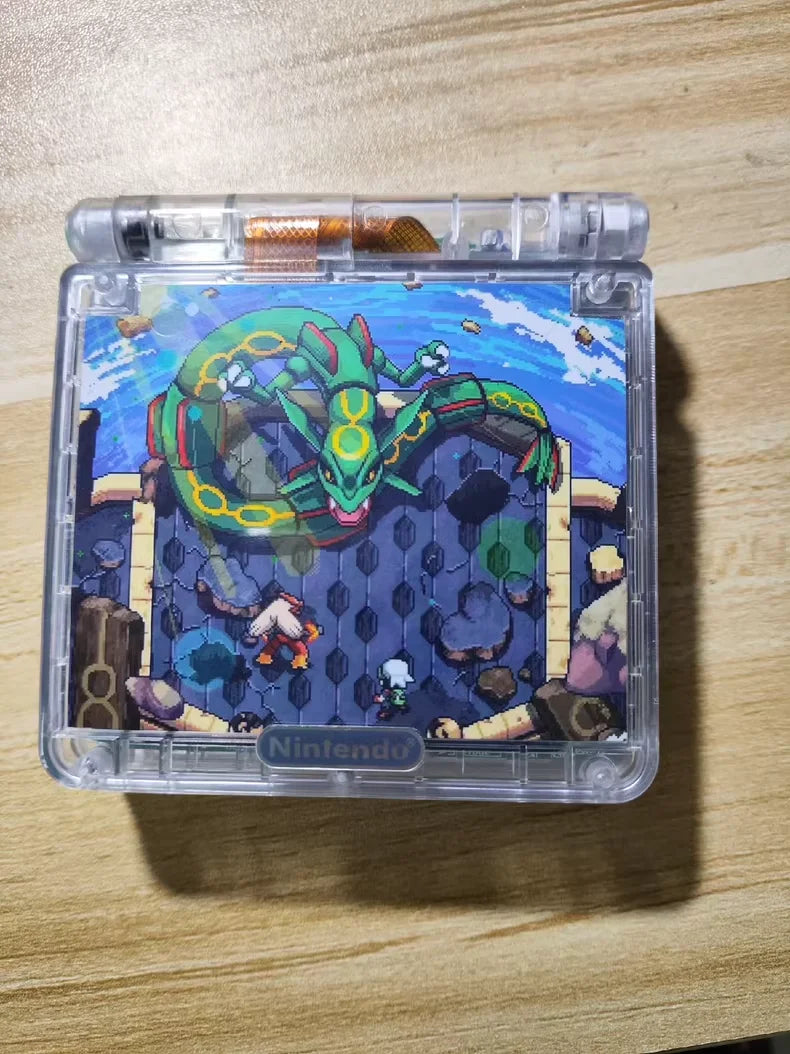 GameBoy Advance SP Original Custom Rayquaza Pokemon Esmeralda Pantalla IPS