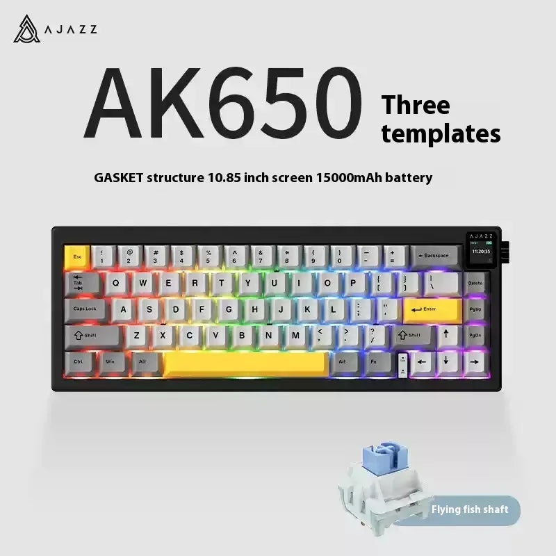 Ajazz Ak650 Teclado mecánico inalámbrico Bluetooth
