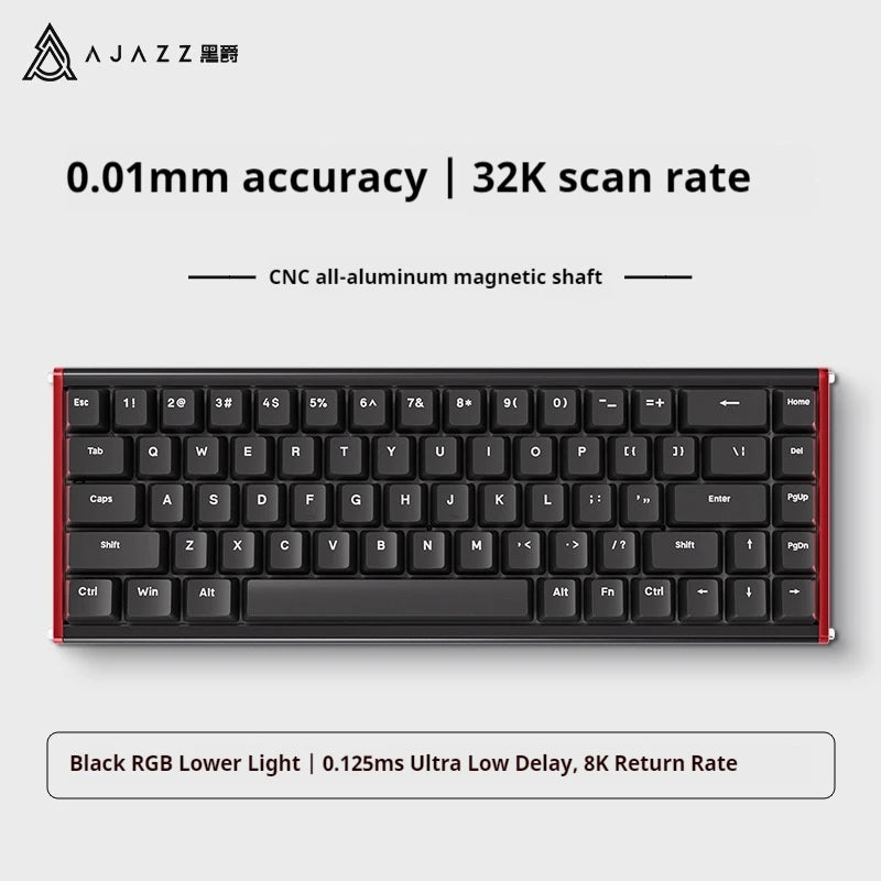 Ajazz Alux68 Teclado mecánico con cable interruptor magnético aluminio
