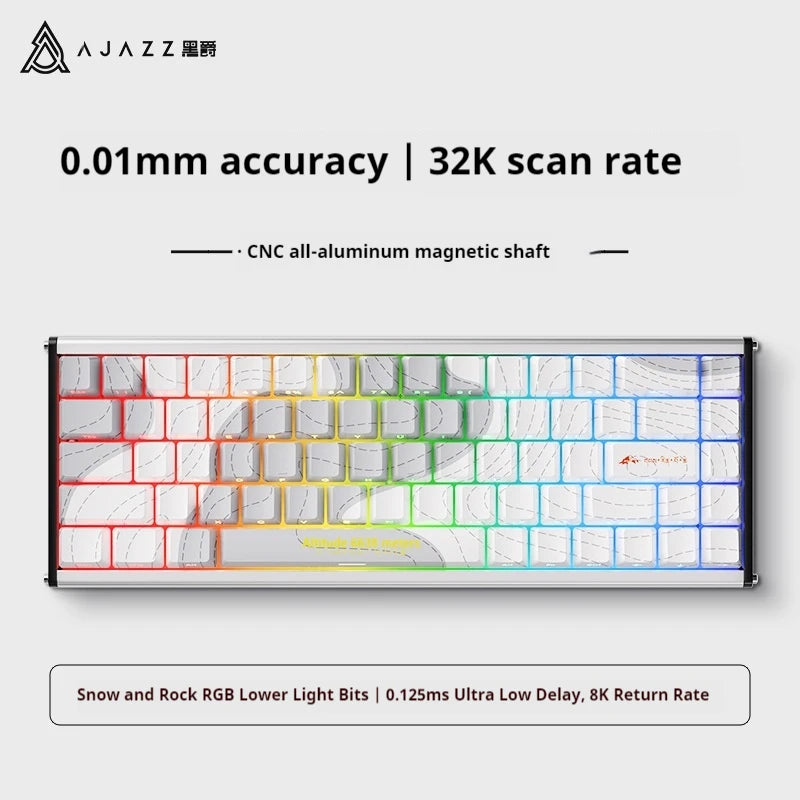 Ajazz Alux68 Teclado mecánico con cable interruptor magnético aluminio