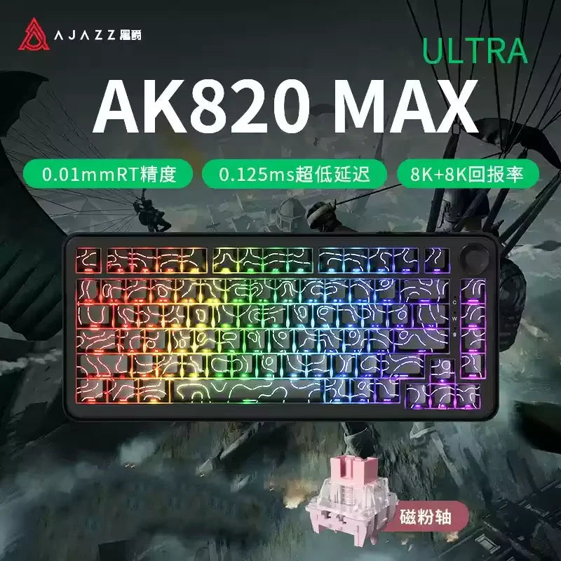 Ajazz AK820MAX Teclado mecánico interruptor magnético 8K RGB con cable/Bluetooth