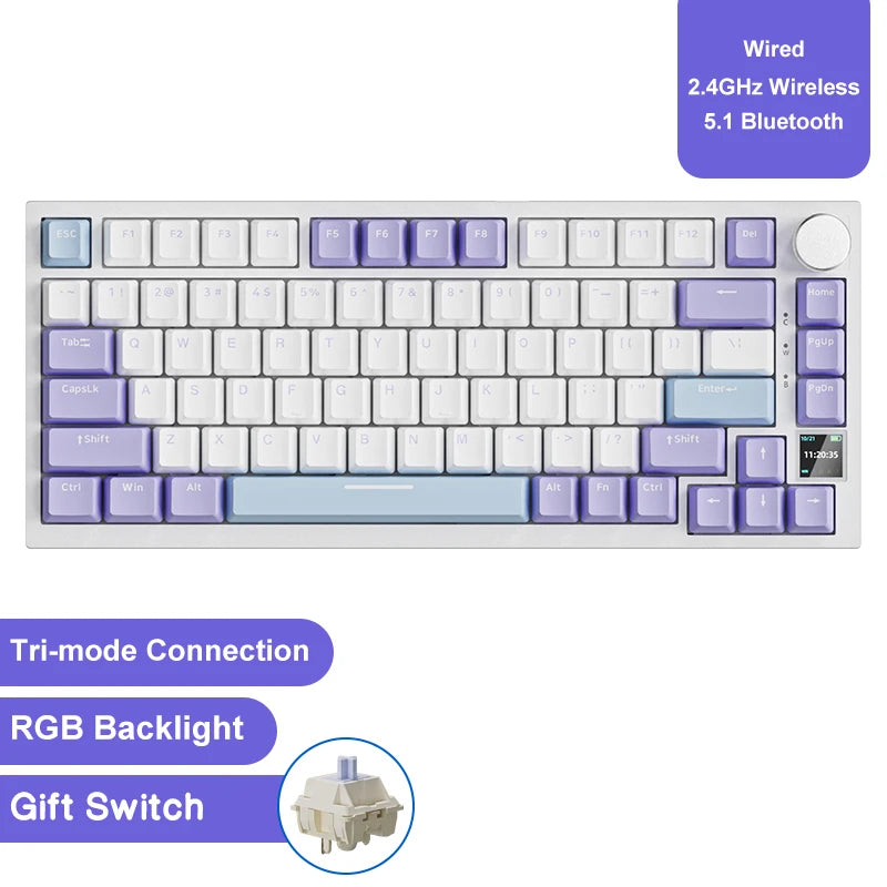 Ajazz AK820/AK820Pro Teclado mecánico SOLO CON CABLE y CON CABLE E  inalámbrico (Revisar bien cual pides)