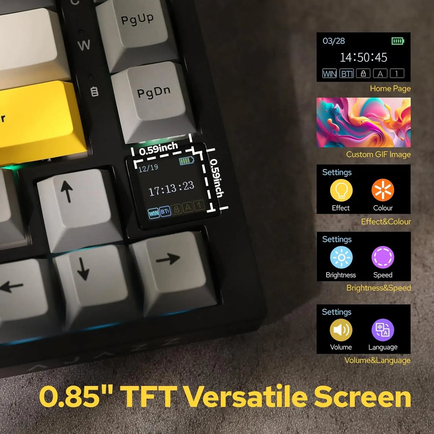 Ajazz AK820/AK820Pro Teclado mecánico SOLO CON CABLE y CON CABLE E  inalámbrico (Revisar bien cual pides)