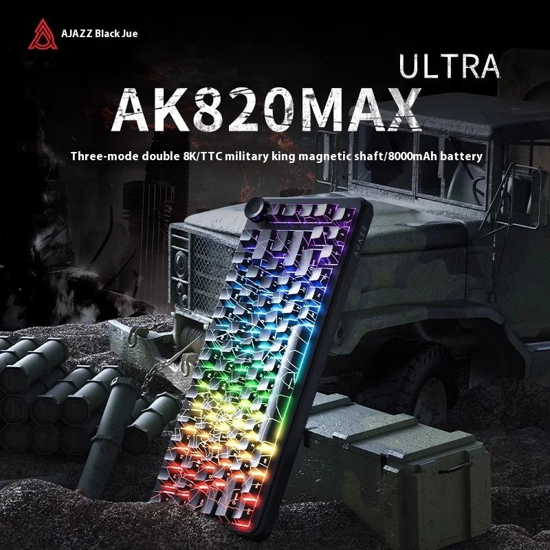Ajazz AK820MAX Teclado mecánico interruptor magnético 8K RGB con cable/Bluetooth