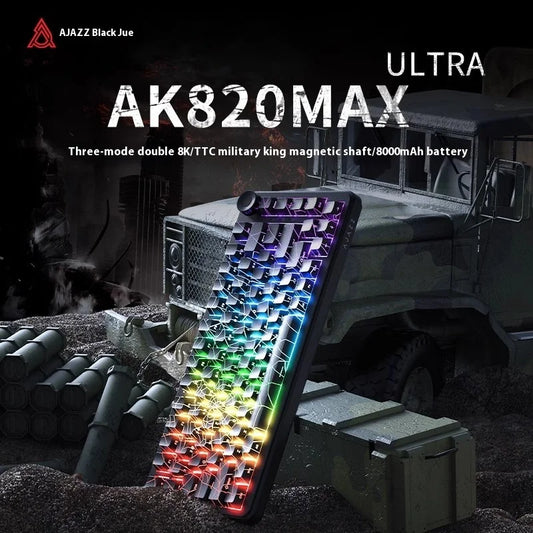 Ajazz AK820MAX Teclado mecánico interruptor magnético 8K RGB con cable/Bluetooth