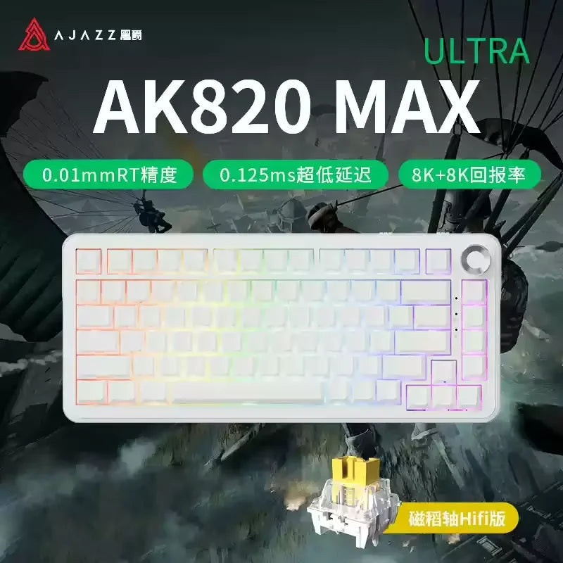 Ajazz AK820MAX Teclado mecánico interruptor magnético 8K RGB con cable/Bluetooth
