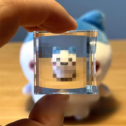 Mosaico Acrílico Transparente – Pixel Art para Llavero o Decoración